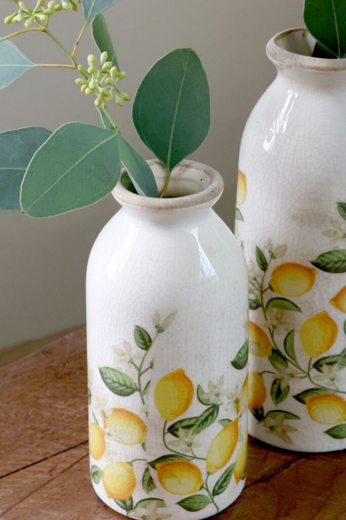 Chic Antique Keramikflasche Limone Blossom