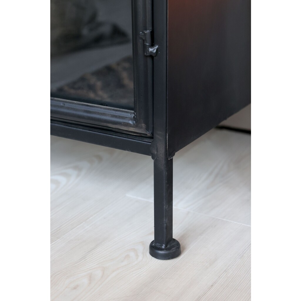 Metall Vitrinenschrank mit 2 Türen und Regalen