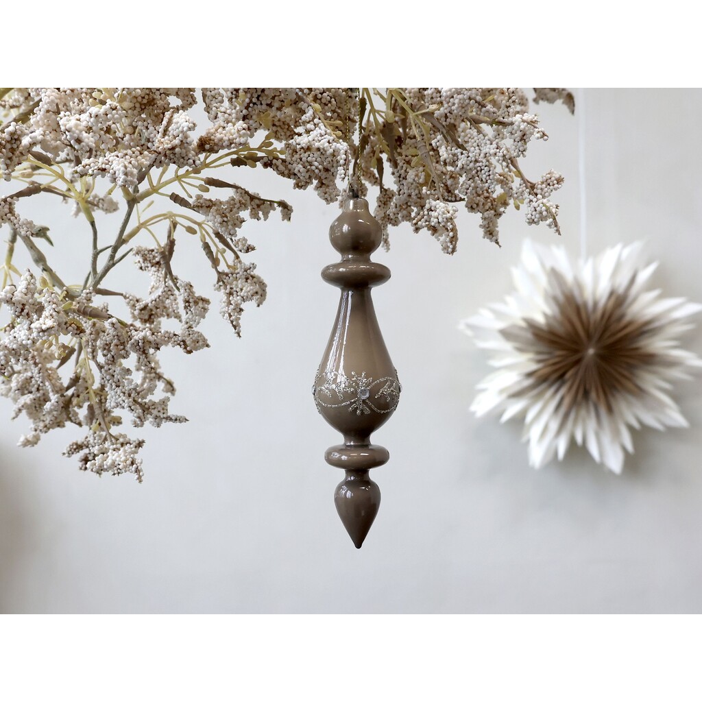 Ornament aus Glas mit Glitzer