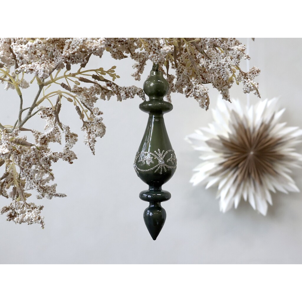 Ornament aus Glas mit Glitzer