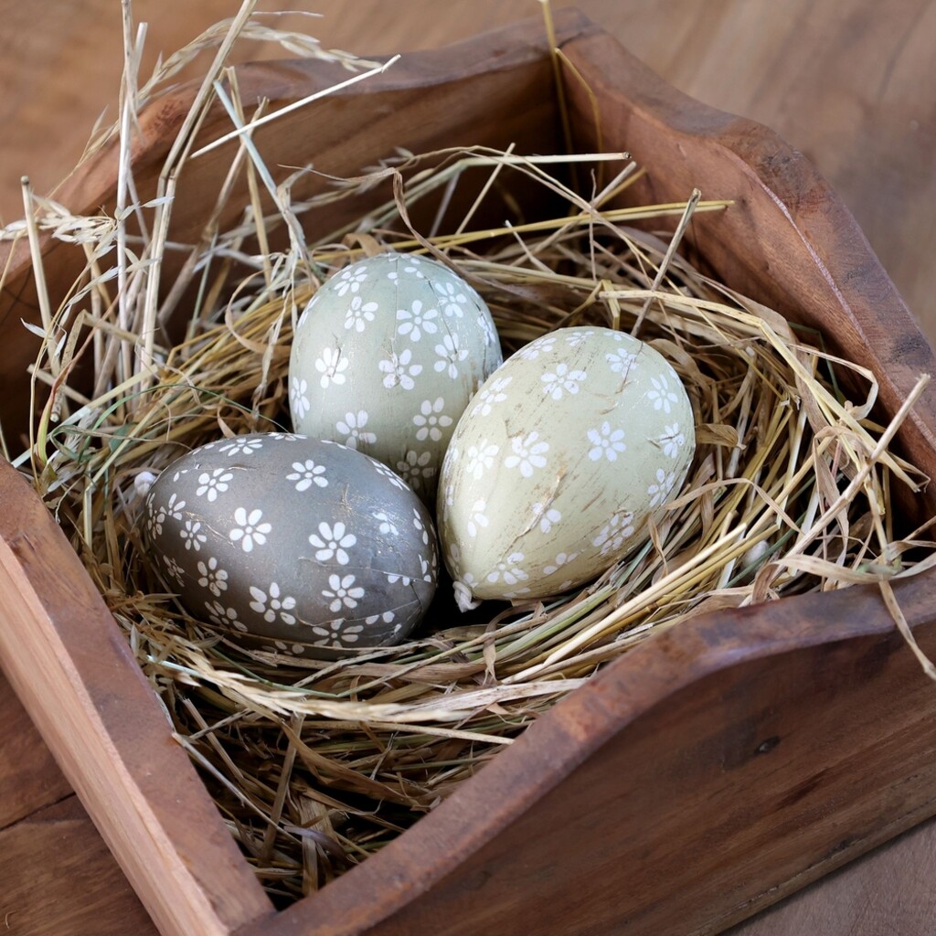 Ostereier Hänger mit Blumen Set (3-teilig)