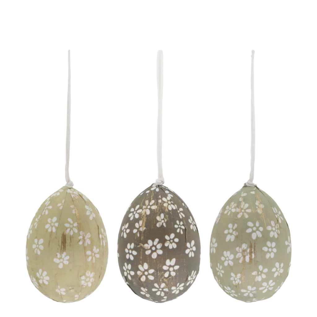Ostereier Hänger mit Blumen Set (3-teilig)