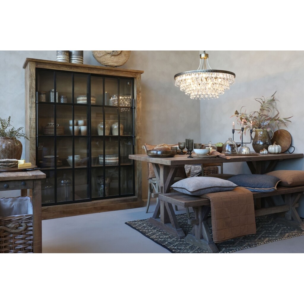 Chic Antique Vitrinenschrank Paris – Landhausstil mit Schiebetüren online kaufen bei SKANDEKO (Ansicht 2)