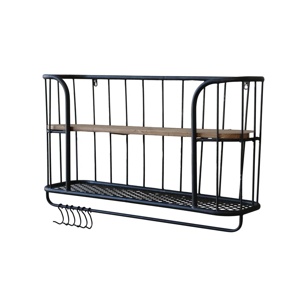 Regalbrett mit 2 Ebenen und 6 Haken