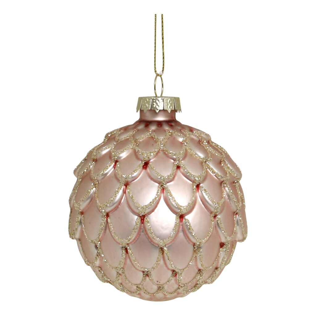 Chic Antique Rosa Weihnachtskugel aus Glas Preview Image