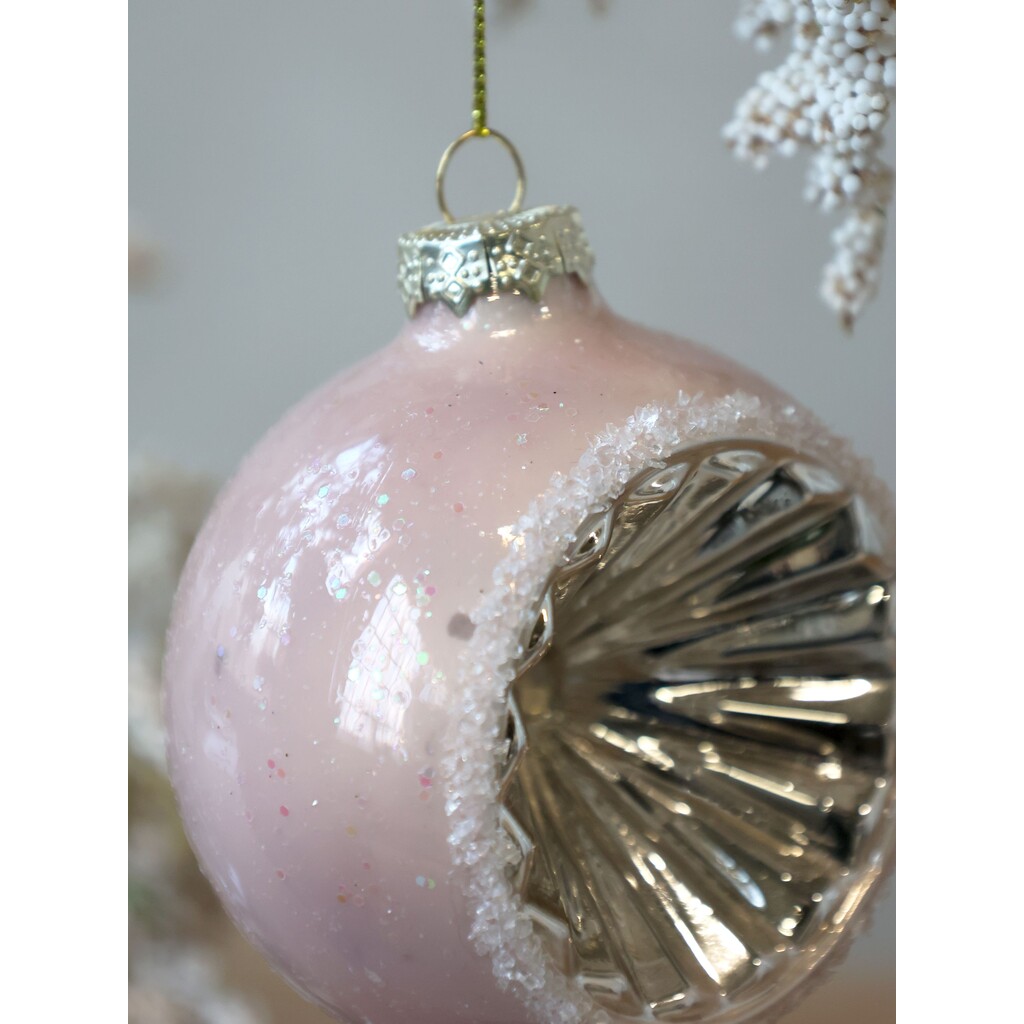 Rosa Weihnachtskugel aus Glas