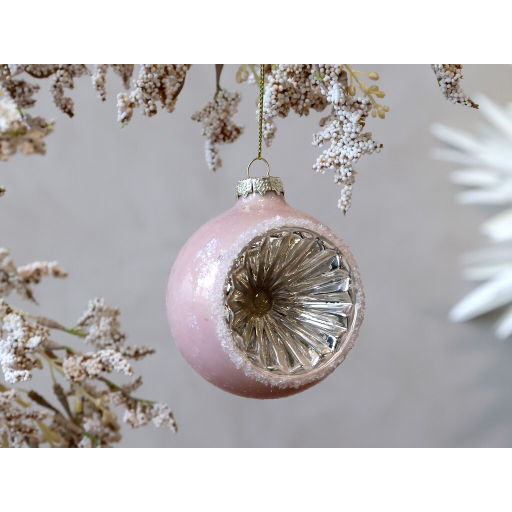 Rosa Weihnachtskugel aus Glas