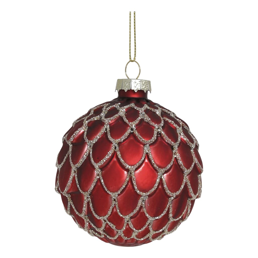 Chic Antique Rote Weihnachtskugel aus Glas Preview Image