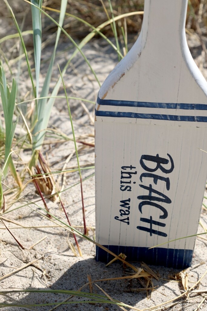 Deko Ruder Deko mit Text Ocean, Weiß