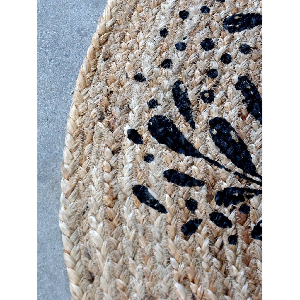 Runder Teppich aus Jute mit Muster