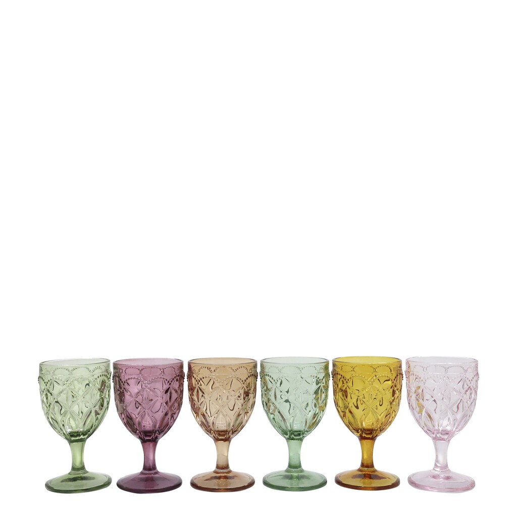 Chic Antique Saint-Émilion Weingläser mit Muster, 6 Farben Preview Image