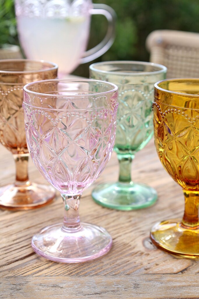 Chic Antique Saint-Émilion Weingläser mit Muster, 6 Farben Preview Image