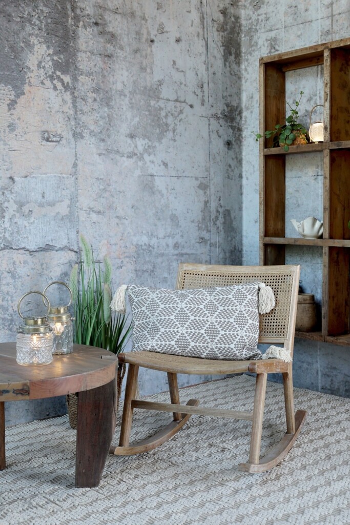 Chic Antique Brocante Schaukelstuhl aus Rattan & Gummibaum online kaufen bei SKANDEKO (Ansicht 2)