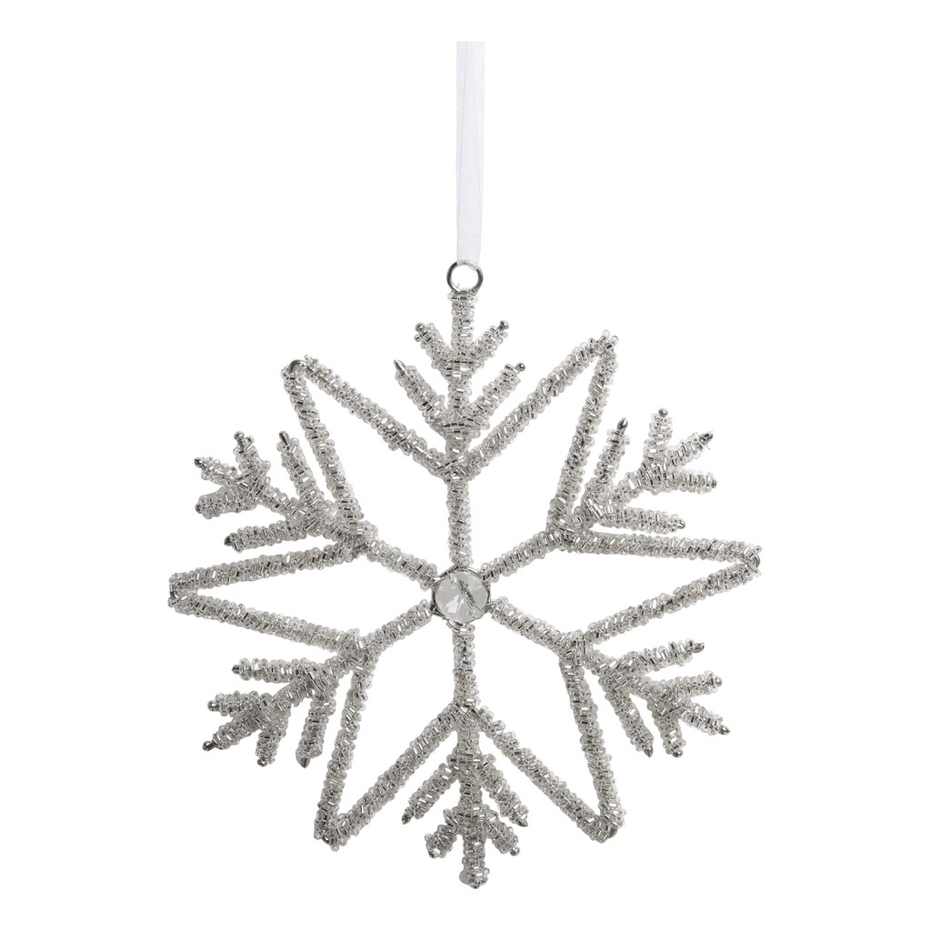 Schneeflocken Aufhänger mit Strasssteinen
