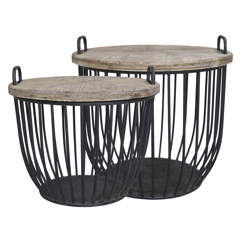 Shabby Sofatisch mit Holzdeckel 2er Set