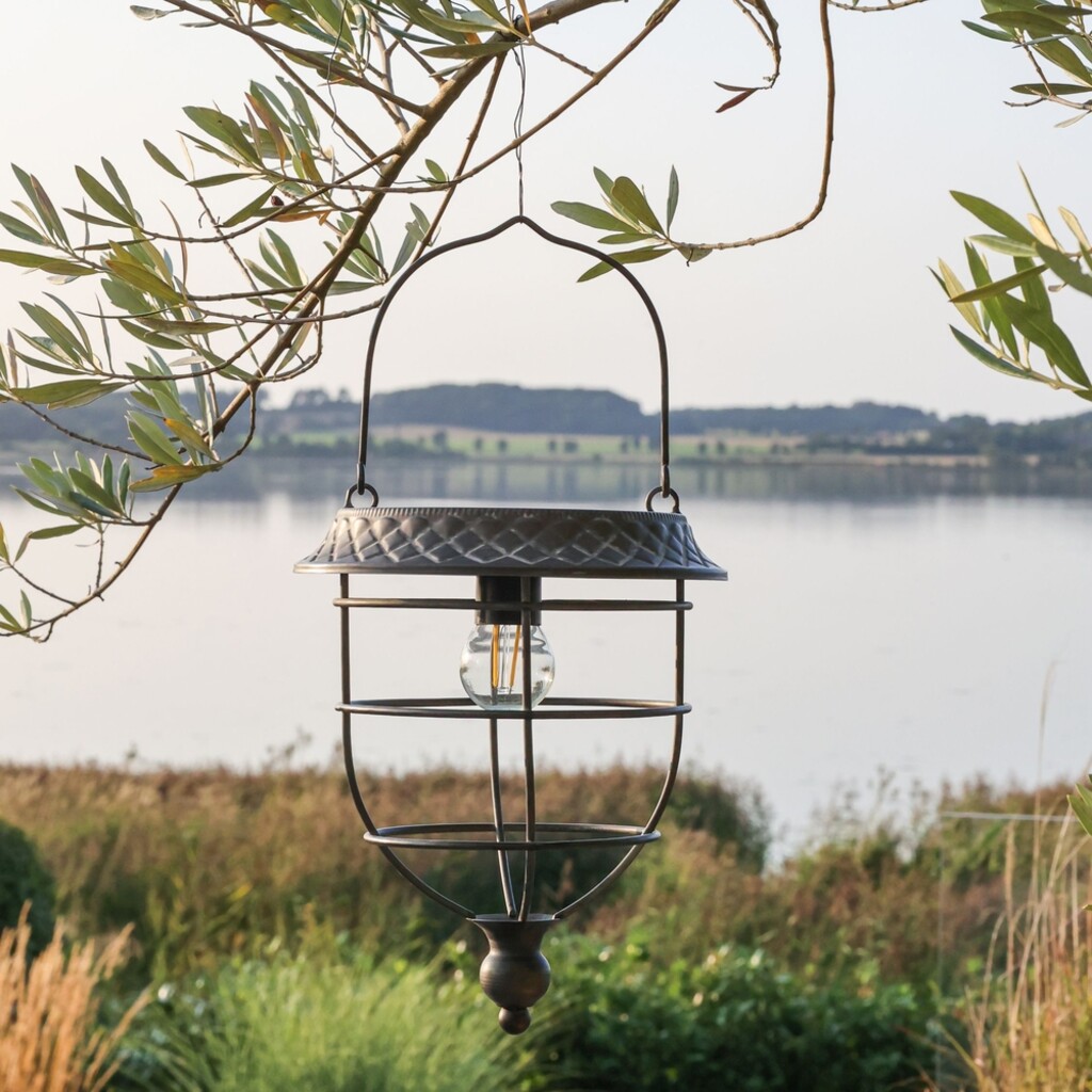 Chic Antique Solarlaterne zum Hängen – Vintage LED online kaufen bei SKANDEKO (Ansicht 2)