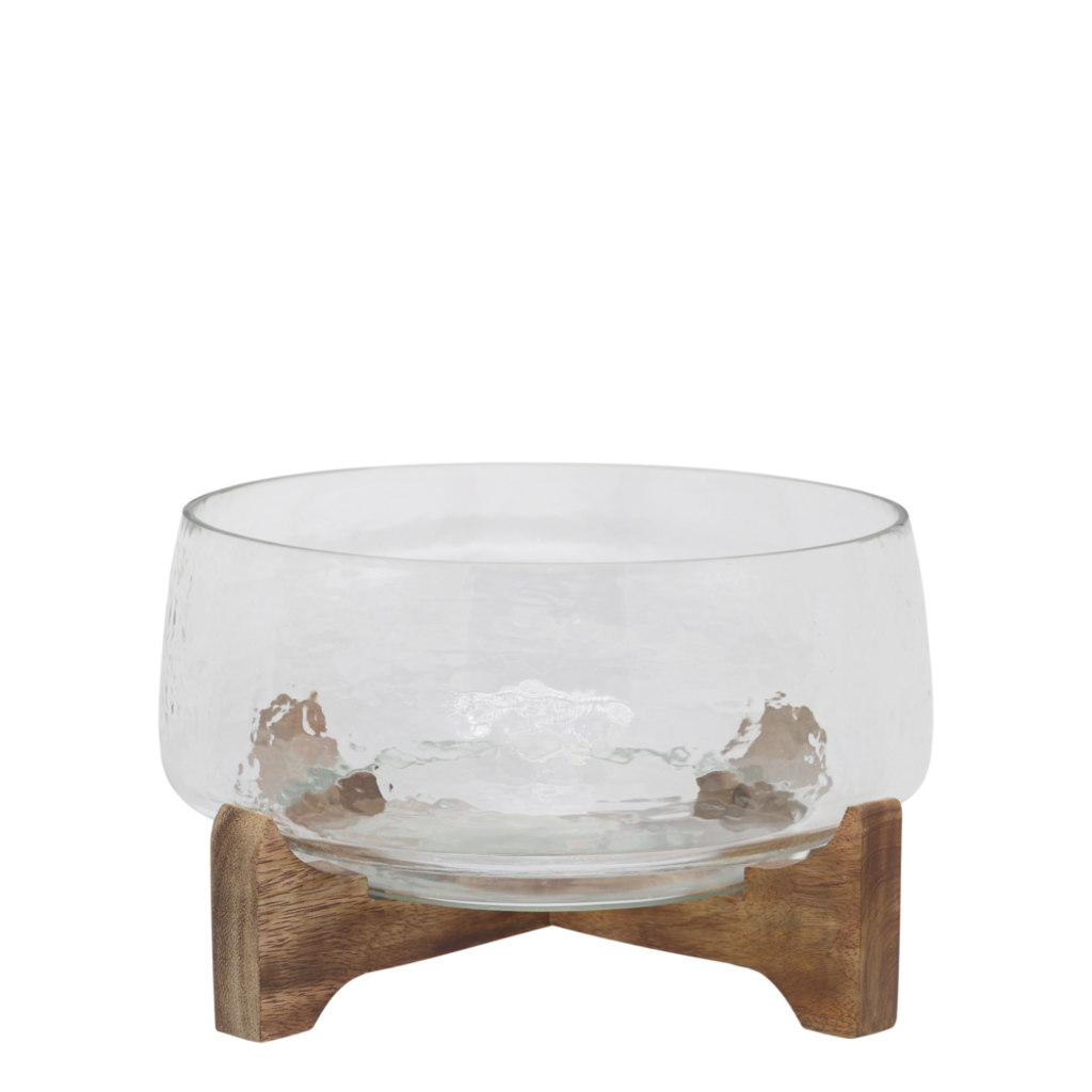 Chic Antique Glas Tablett mit Holzsockel online kaufen bei SKANDEKO