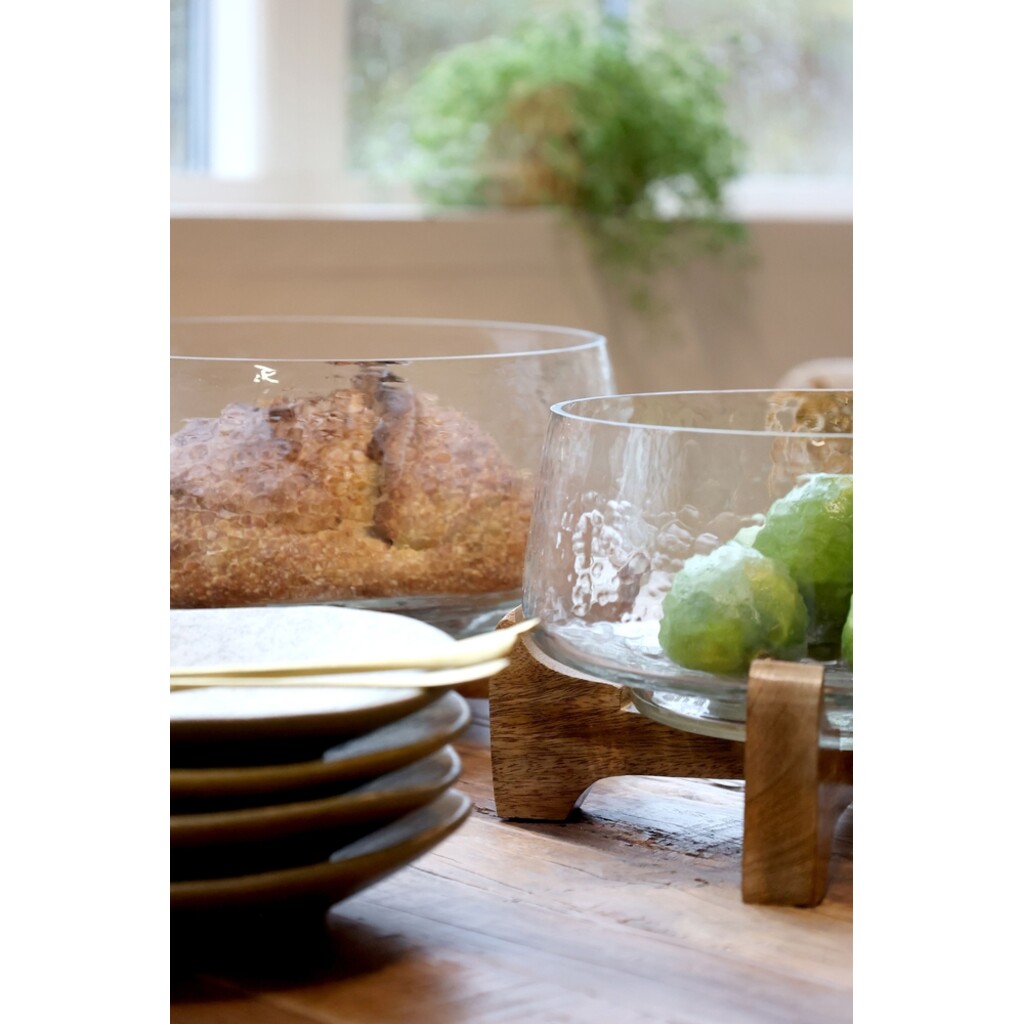 Chic Antique Glas Tablett mit Holzsockel online kaufen bei SKANDEKO (Ansicht 2)