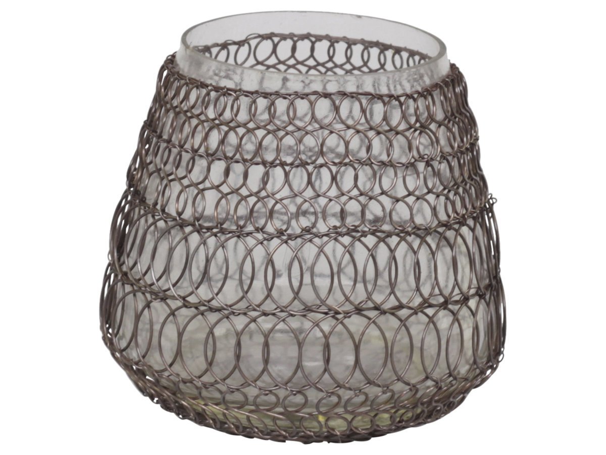 Chic Antique Teelichthalter Hurricane mit fil de fer Netz