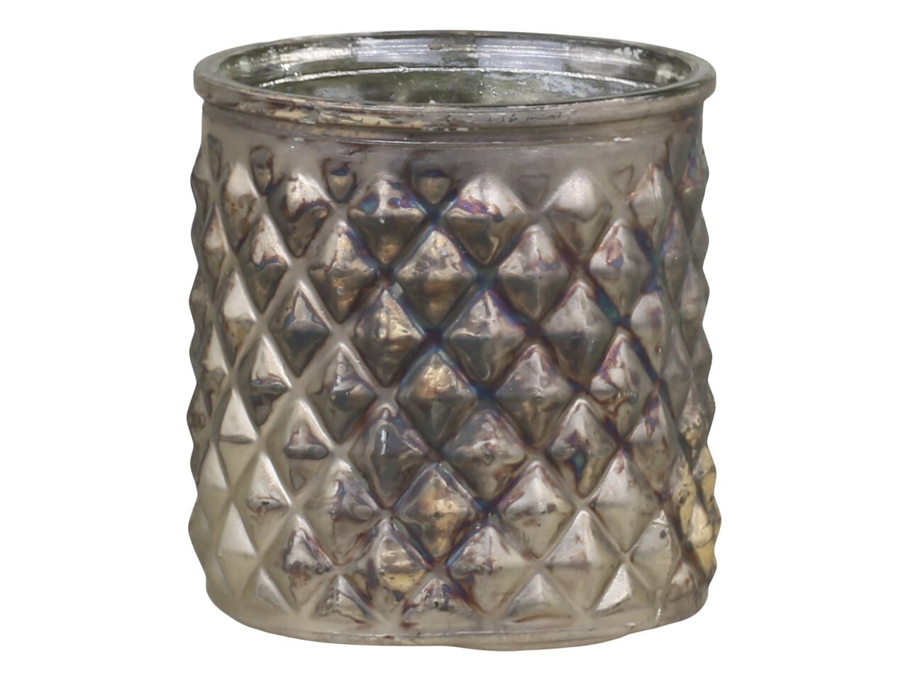 Teelichthalter mit Diamanten Muster