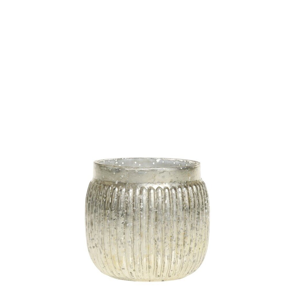 Chic Antique Teelichthalter mit Rillen in Silber Preview Image