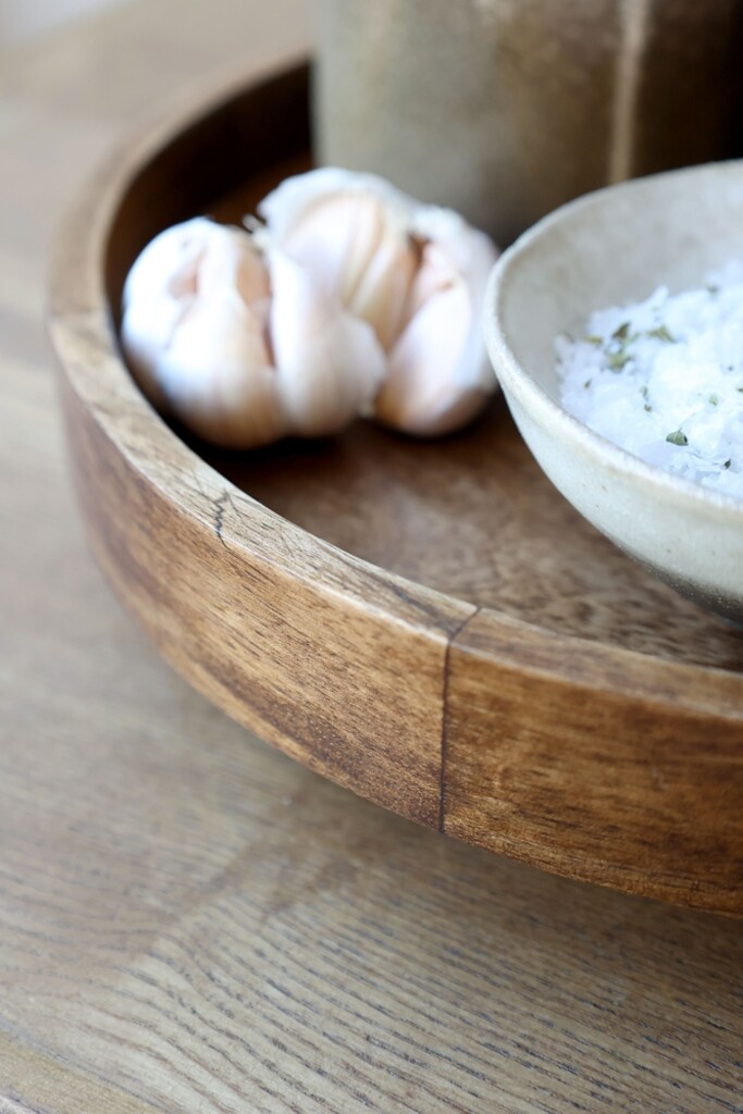 Tours Holz Tablett mit drehbarem Sockel