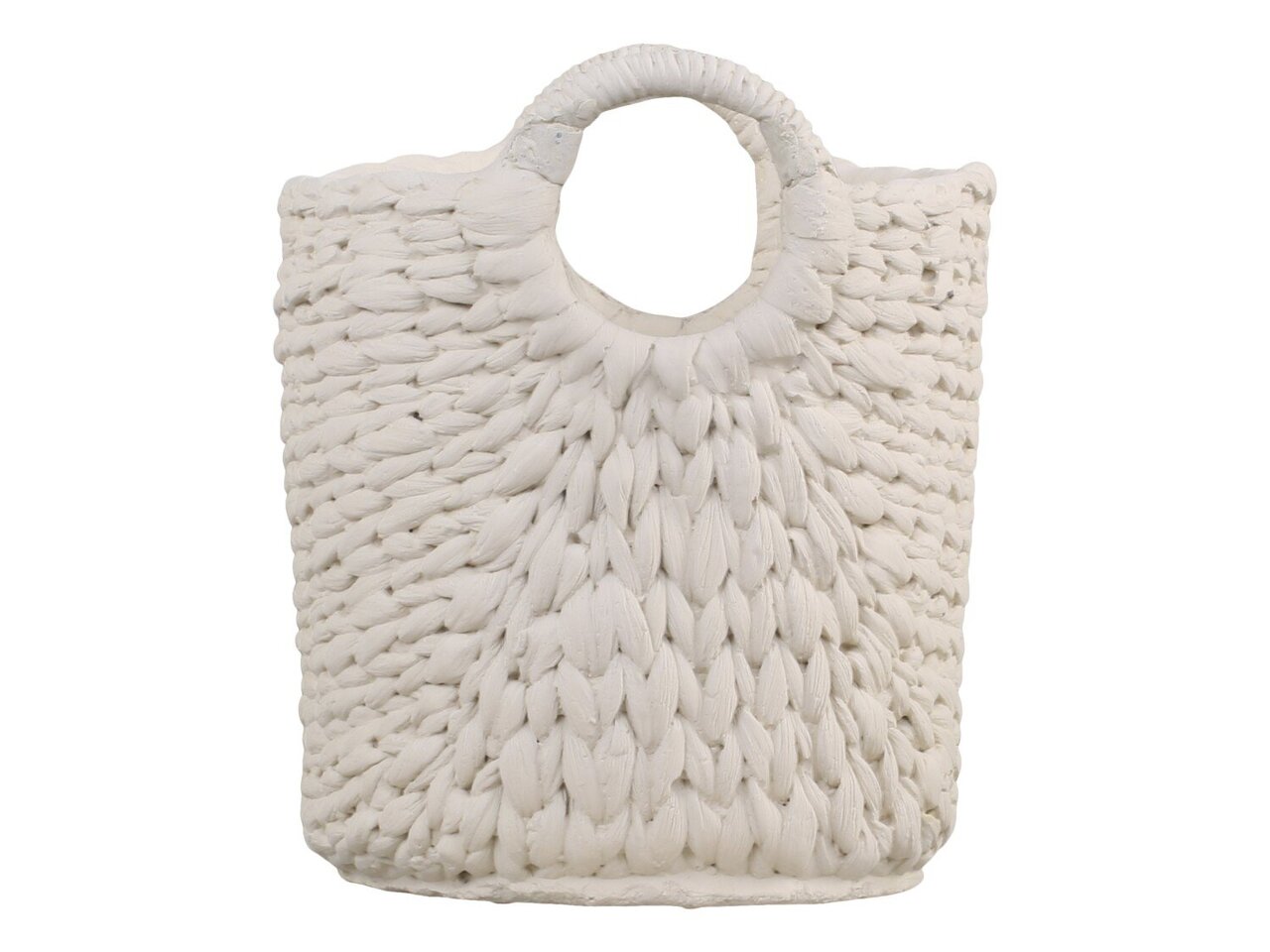 Übertopf Corte mit Flechtmuster und Henkel