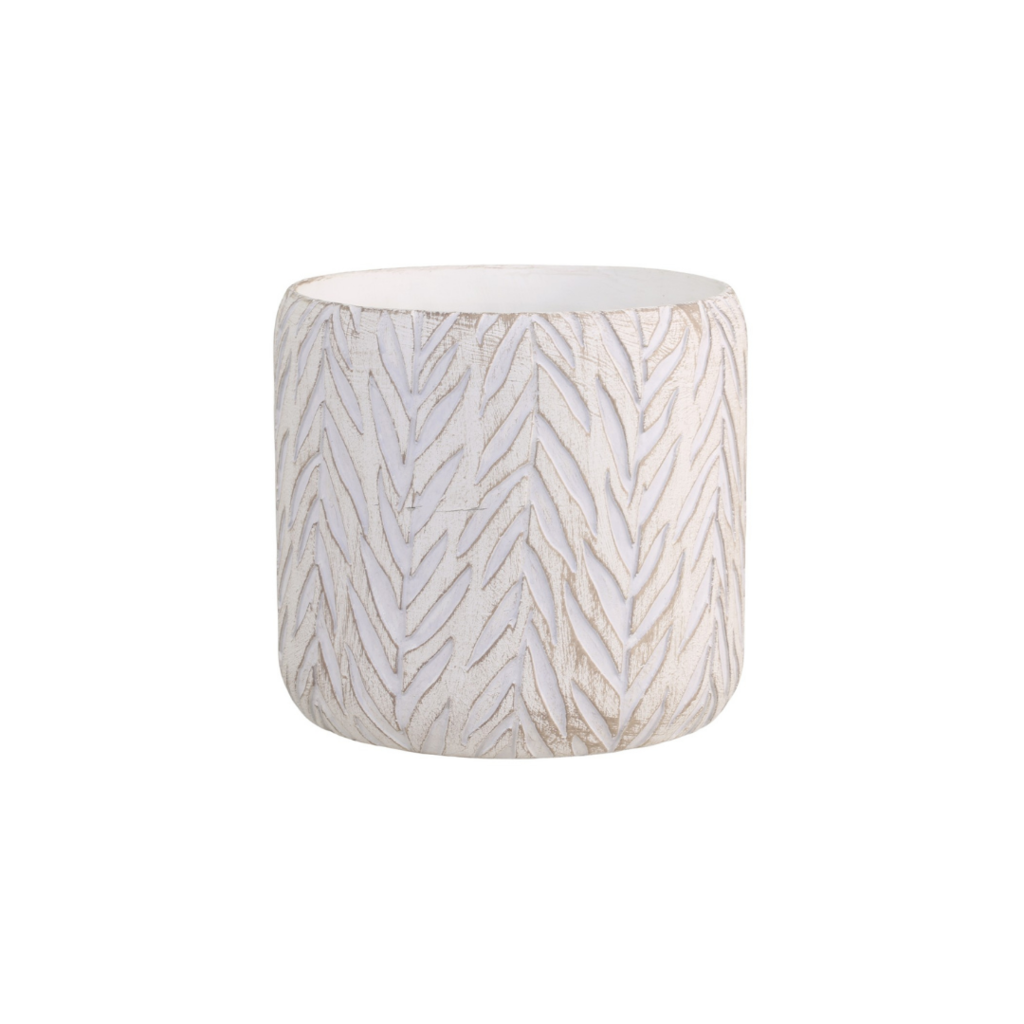 Übertopf mit Blattmuster