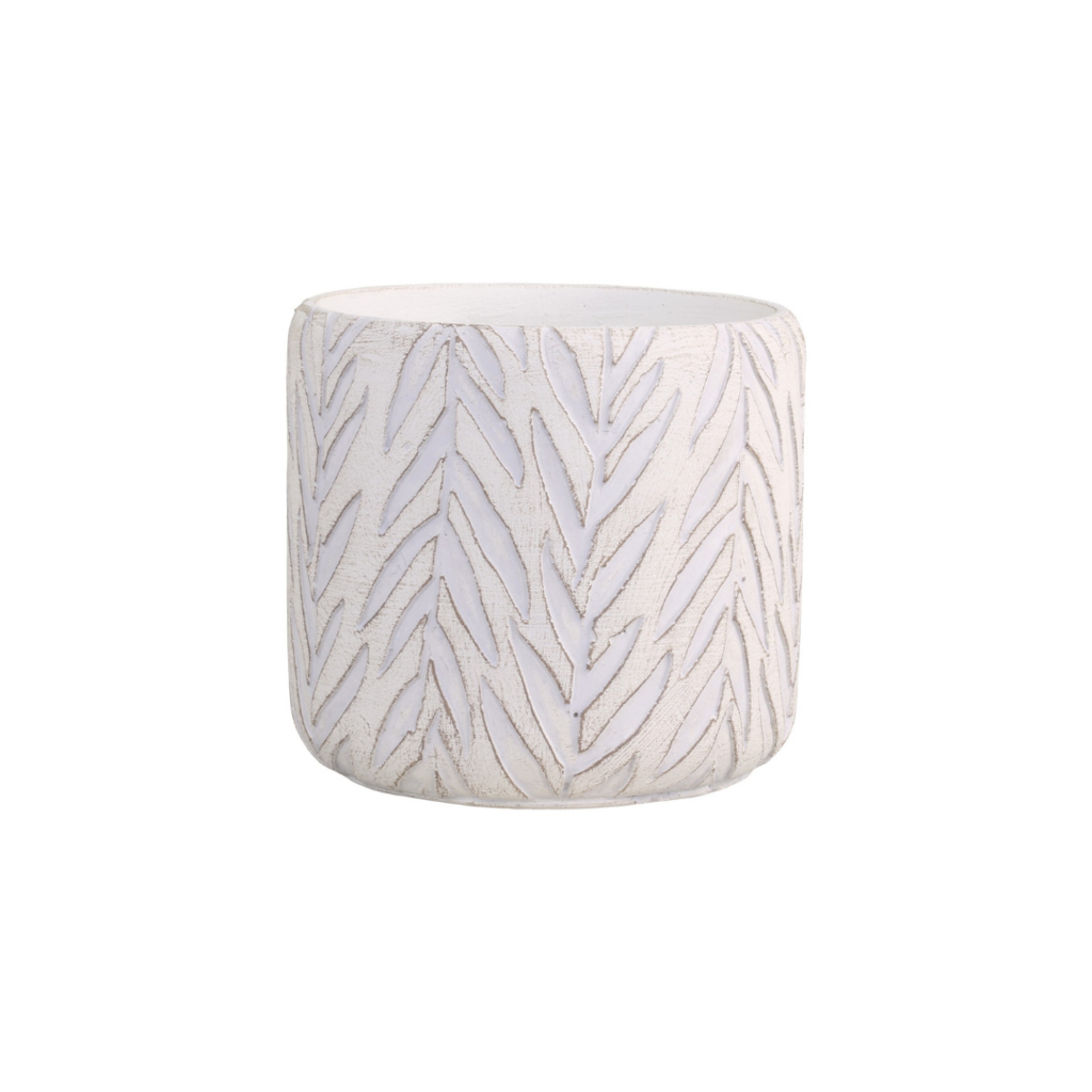 Übertopf mit Blattmuster