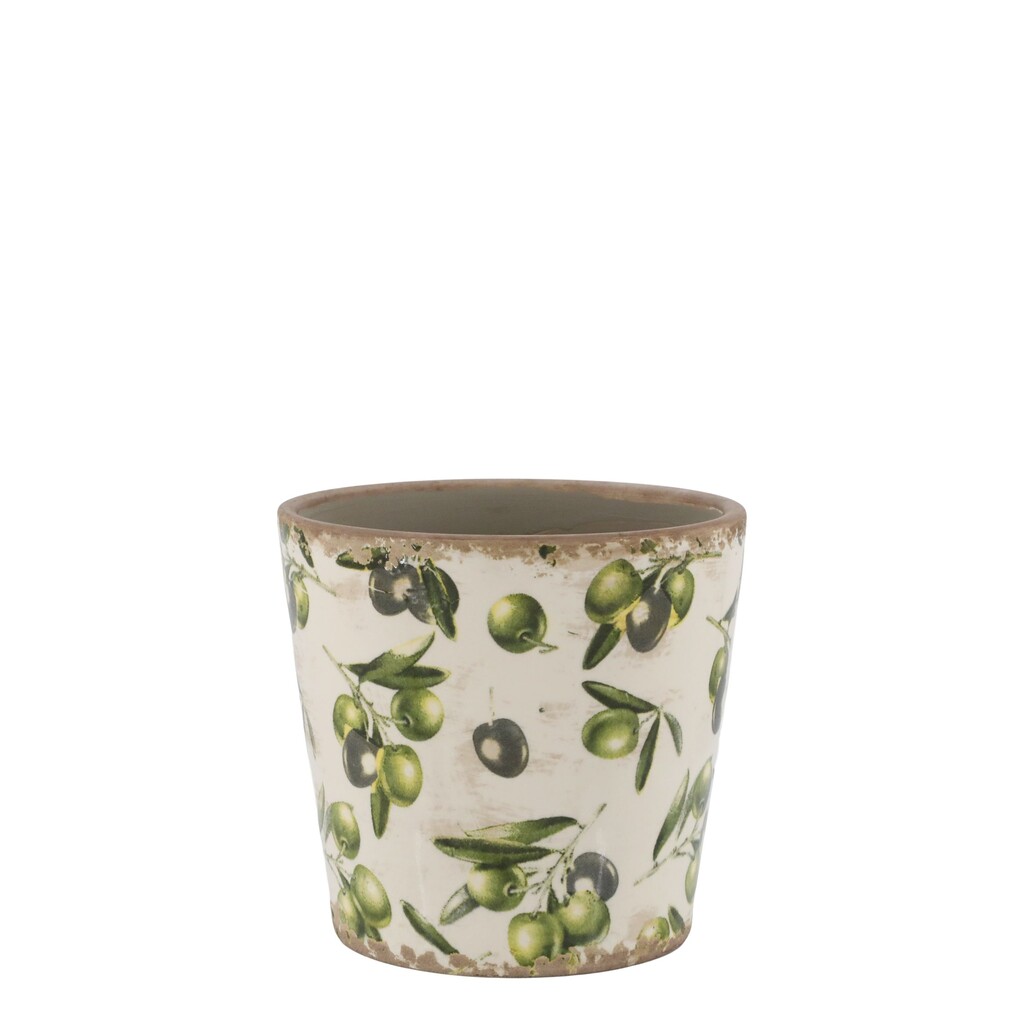 Chic Antique Übertopf Olive mit Olivenmuster Preview Image