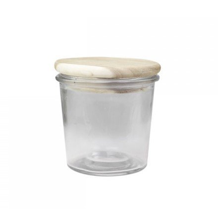 Chic Antique Vallet Aufbewahrungsglas mit Holzdeckel