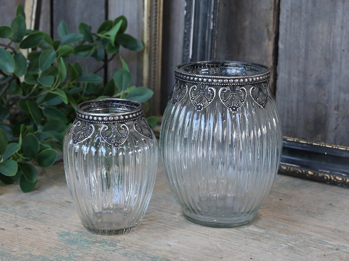 Chic Antique Vase mit Silber Dekor Preview Image