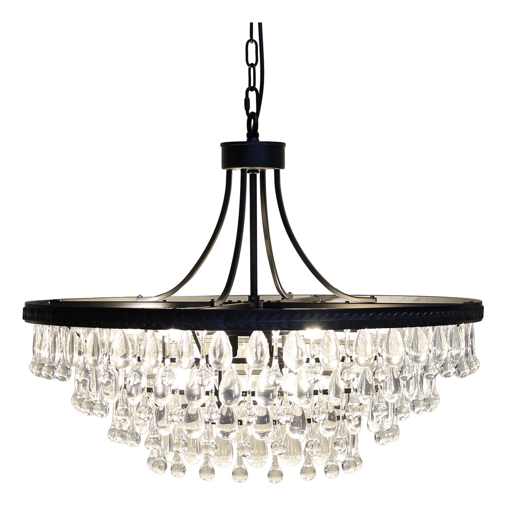 Versailles Kronleuchter mit tropfenformigen Glasprismen