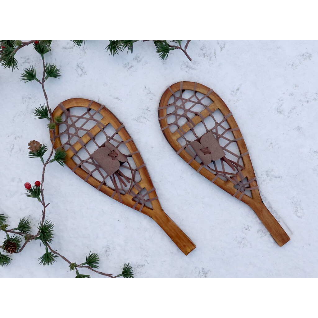 Vintage Deko Schneeschuhe 2er-Set