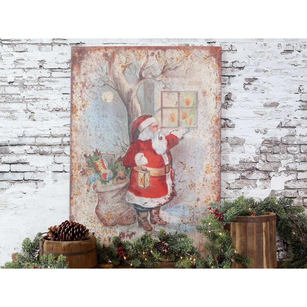 Vintage Schild mit Weihnachtsmann