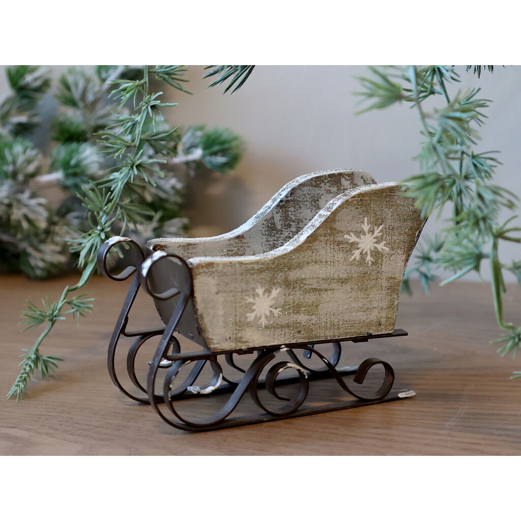 Chic Antique Vintage Schlitten mit Schneeflocke Preview Image