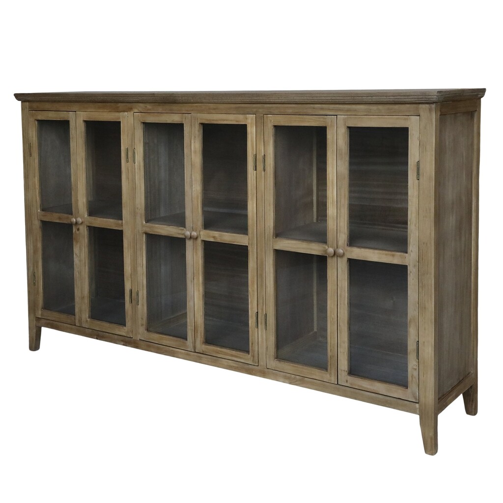 Chic Antique Vitrinenschrank mit 6 Türen und Regal Preview Image