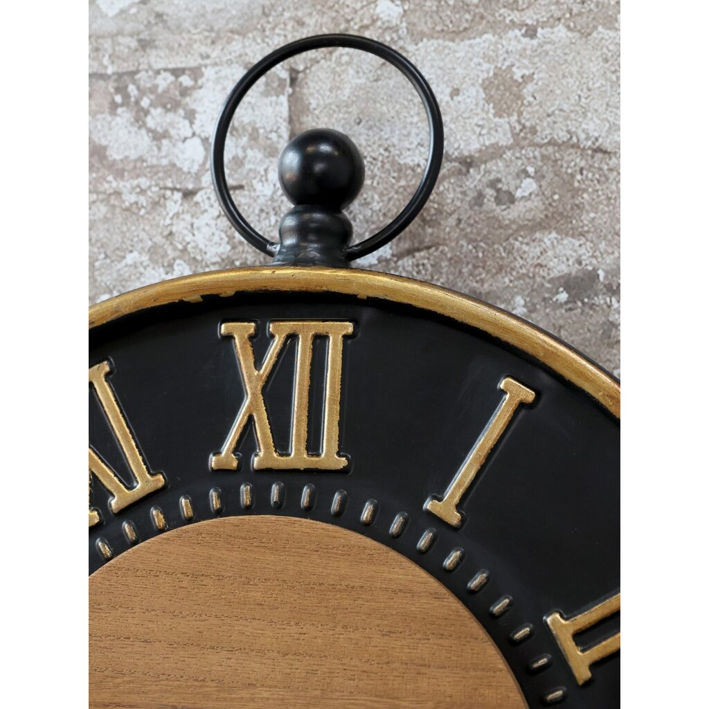 Wanduhr antik schwarz, messingfarben