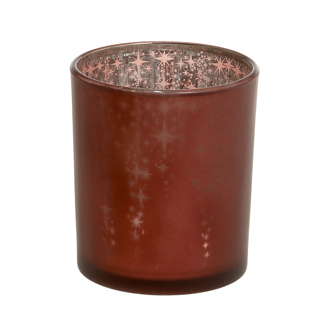 Weihnachtlicher Roter Teelichthalter mit Muster
