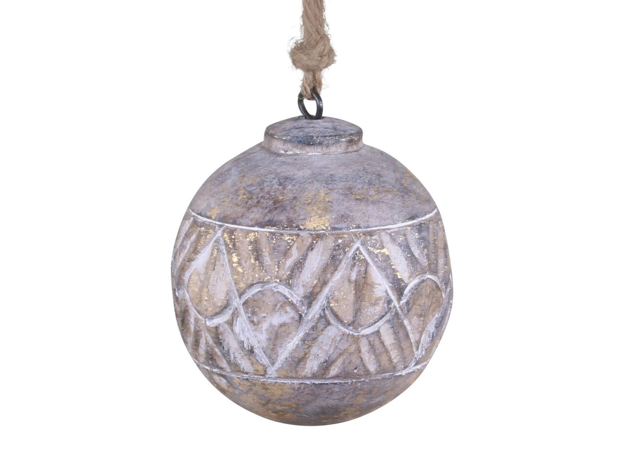 Weihnachtskugel aus Holz mit Muster