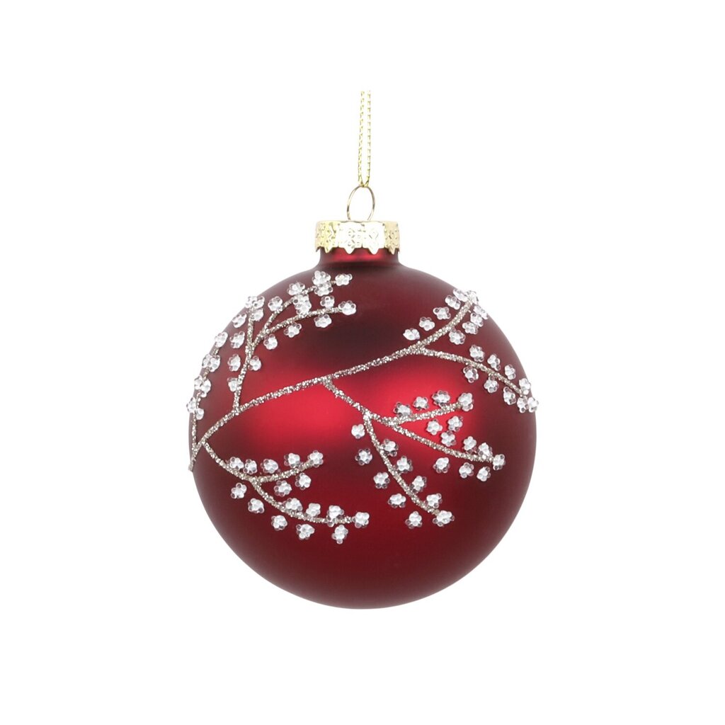 Weihnachtskugel mit Glitzer, rot