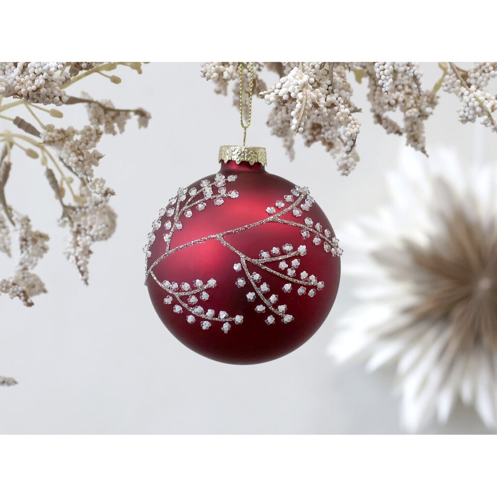 Weihnachtskugel mit Glitzer, rot