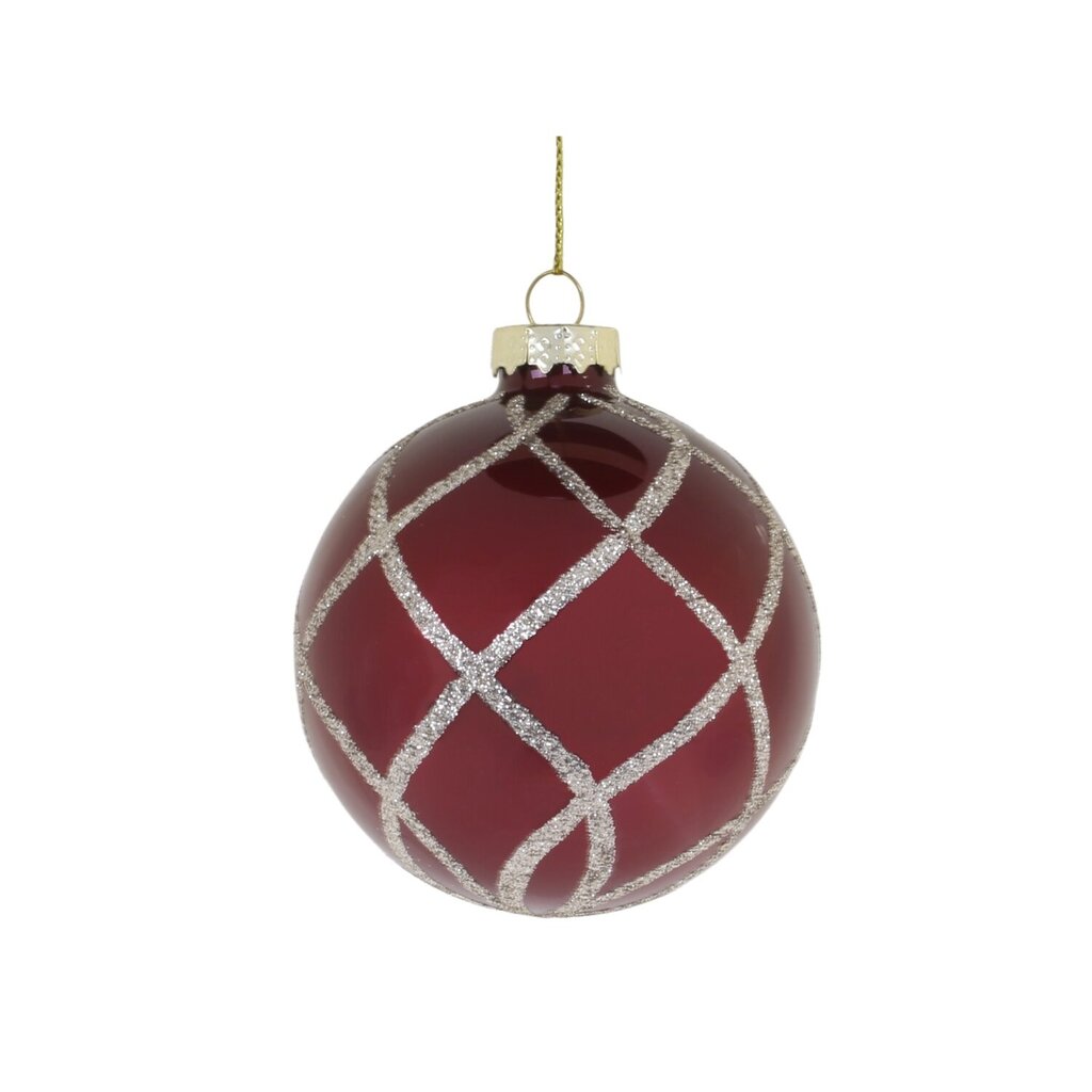 Weihnachtskugel mit Glitzer, rot