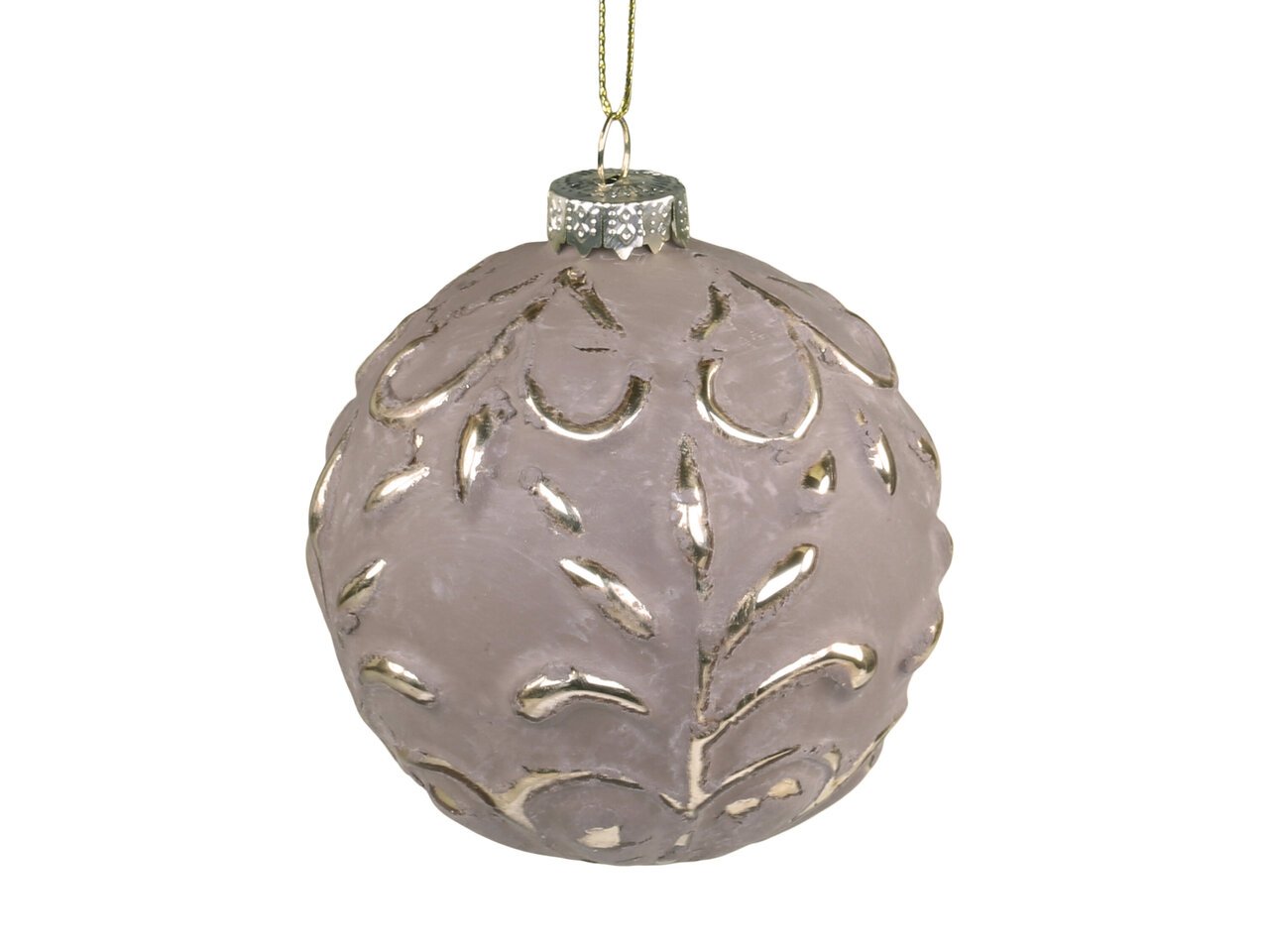 Weihnachtskugel mit Goldmuster Vrilles