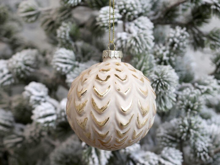 Chic Antique Weihnachtskugel mit Goldmuster Fleche Preview Image