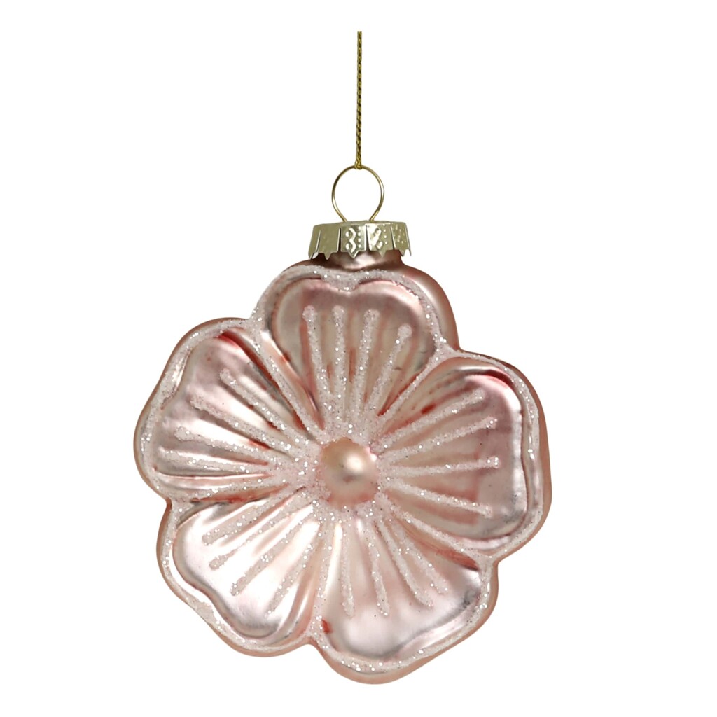 Chic Antique Weihnachtskugel Rosa Blume Preview Image