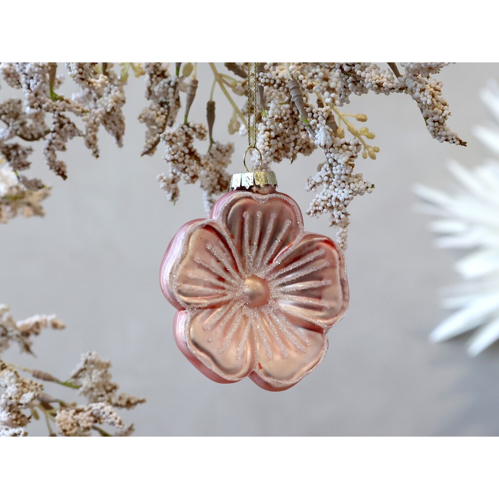 Weihnachtskugel Rosa Blume