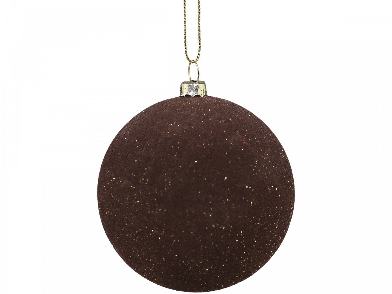 Weihnachtskugel Velours mit Glitzer