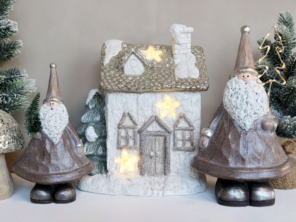 Chic Antique Weihnachtsmann mit LED Baum 2er-Set Preview Image