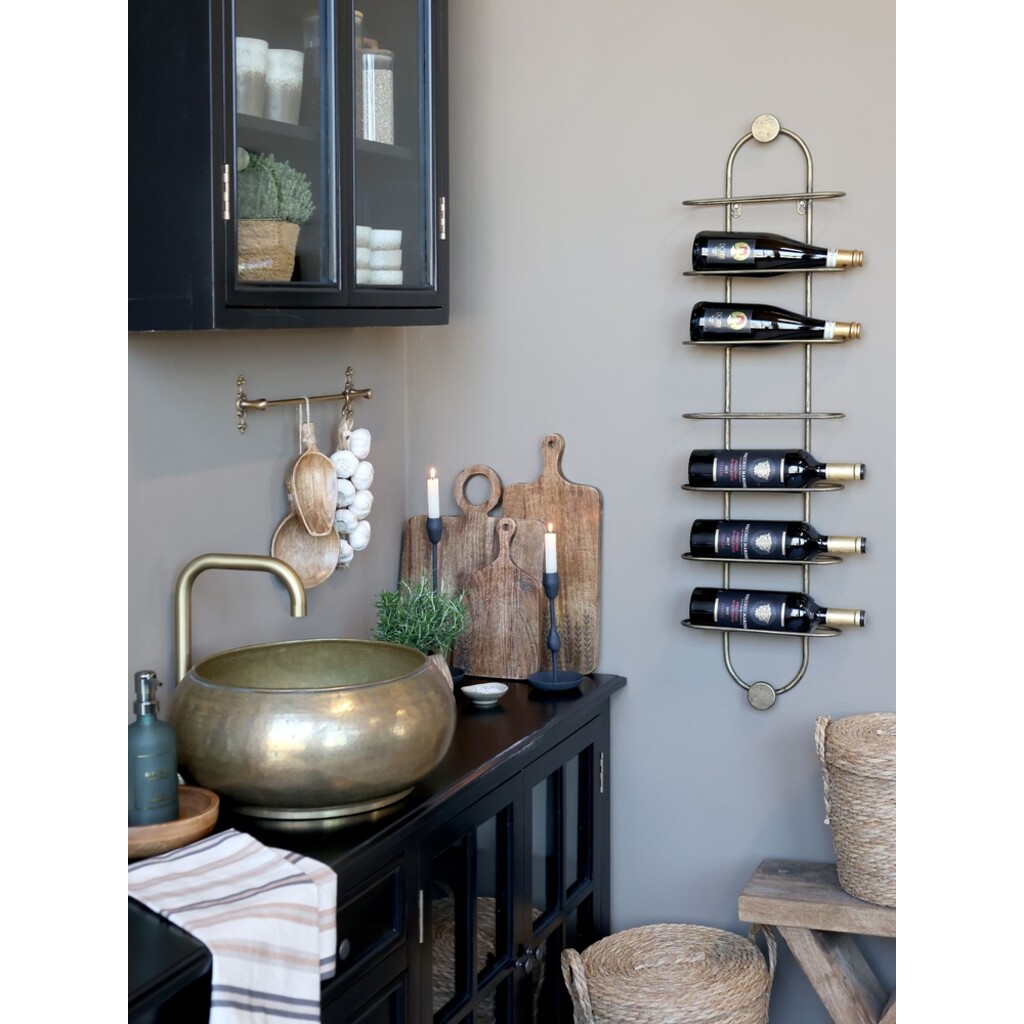 Chic Antique Weinhalter für die Wand – Weinregal in Messing online kaufen bei SKANDEKO (Ansicht 2)